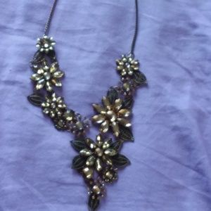 Gold and Yellow Chunky Flower Necklace